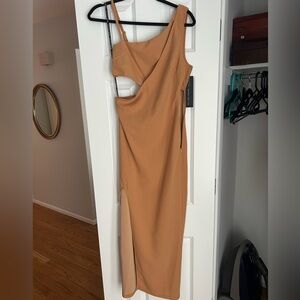 RACHEL Rachel Roy One-Shoulder Tan Dress